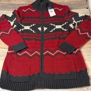 Chaps Zip up Cardigan Sweater NWT! Medium